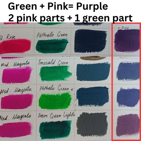 What Color Do Pink And Green Make? From Grey To Purple (Swatches ...