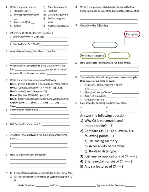 C# chapter wise practice test | DOC