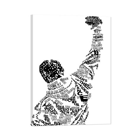 GUTTATY Rocky Inspirational Quotes Wall Art, Rocky Balboa Black and ...