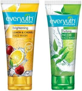 Everyuth Naturals NEEM & LEMON & CHERRY BRIGHTENING PURIFYING FACE WASH ...