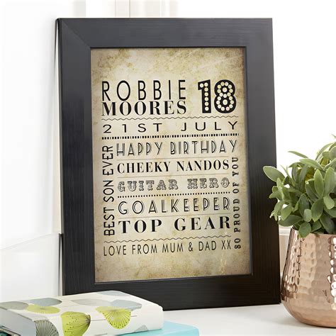 Personalised 18th Birthday Gifts for Him – Unique & Custom Made