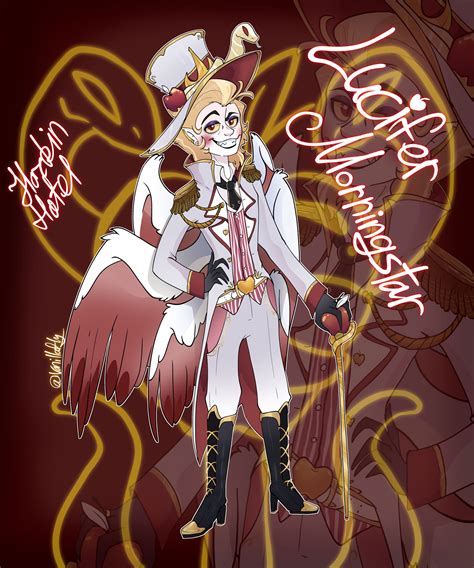 Lucifer Morningstar hazbin hotel redesign fanart by SashaKruchkinaTV on ...