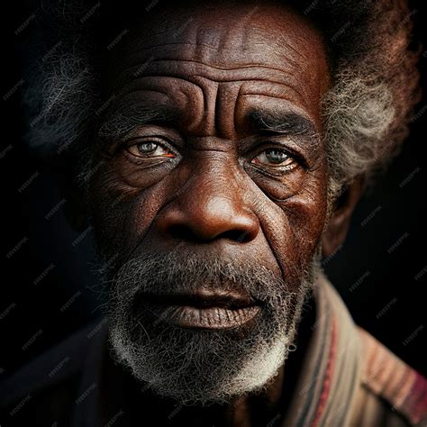 Premium Photo | Old black man portrait created by generative ai technology