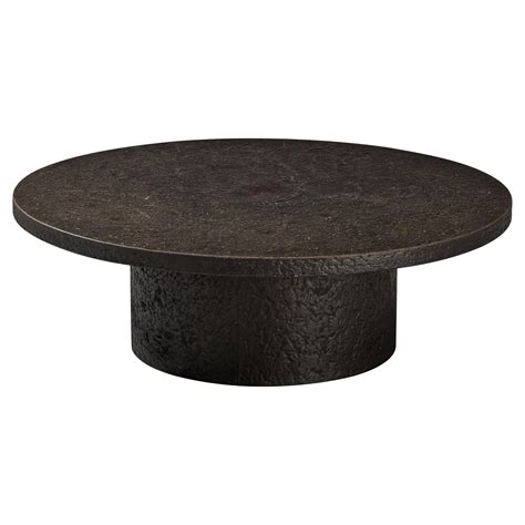 Brutalist Coffee Table in Black Stone Look Resin For Sale at 1stDibs