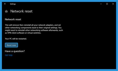 Reset Network Connection 的图像结果