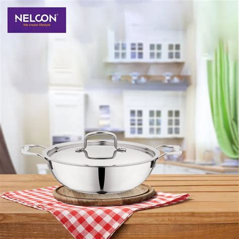 Stainless Steel Triply Kadhai - SS Kadai Triply Induction Base with SS ...