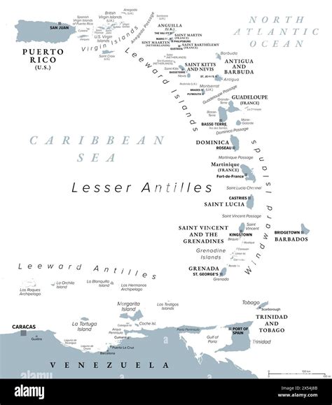Leeward islands map hi-res stock photography and images - Alamy