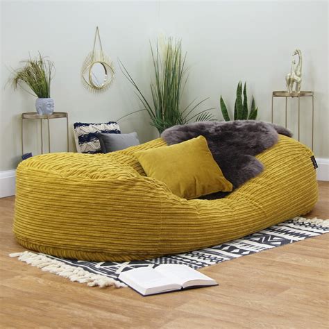Jumbo Corduroy Lounger Bean Bag, Handmade in the UK, Beans Included ...
