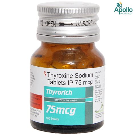 Thyrorich 75 mcg Tablet | Uses, Side Effects, Price | Apollo Pharmacy