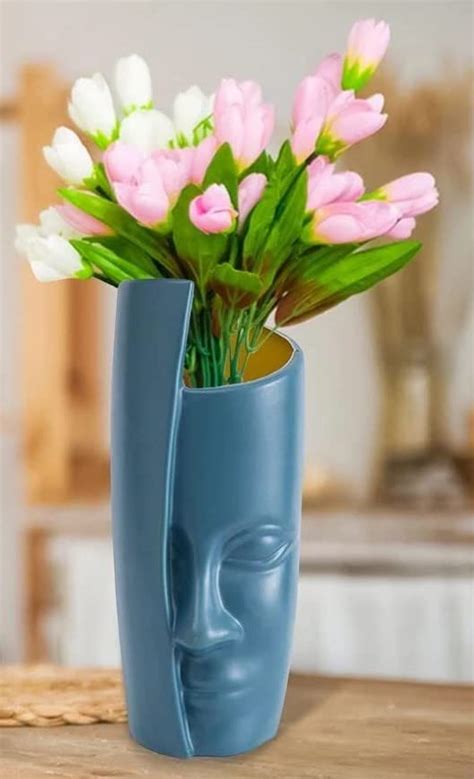 Buy SATYAM KRAFT 1 Pcs Big Size Unbreakable Face Design Plastic Vase ...