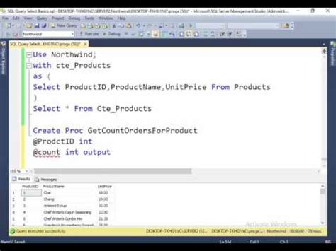 Stored procedures with output parameters in arabic Video Lecture - SQL ...