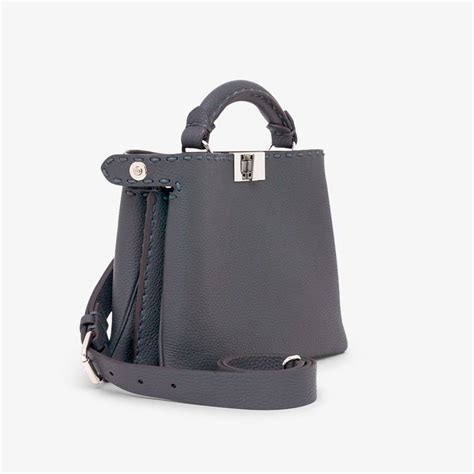 Selleria Peekaboo Soft Small Cuoio Romano leather Gray | Fendi