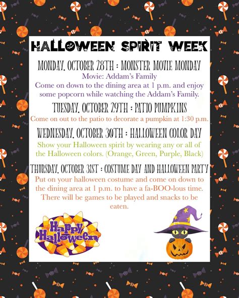 Halloween Spirit Week Ideas