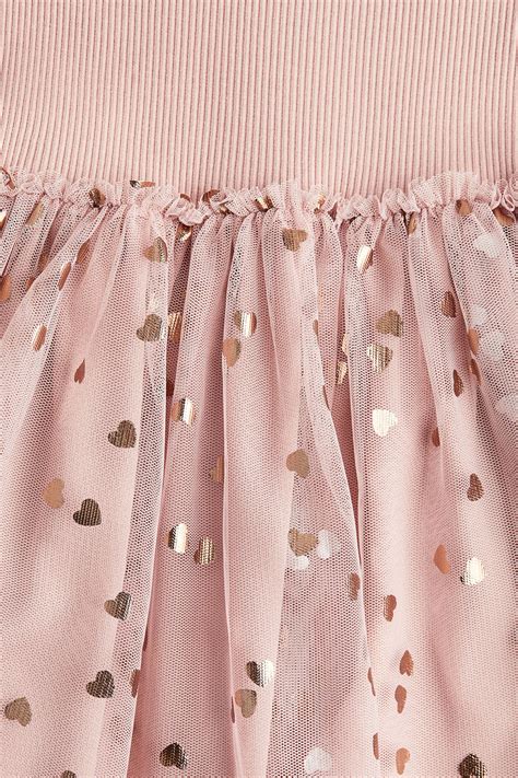 Tulle dress - Dusty pink/Hearts - Kids | H&M IN