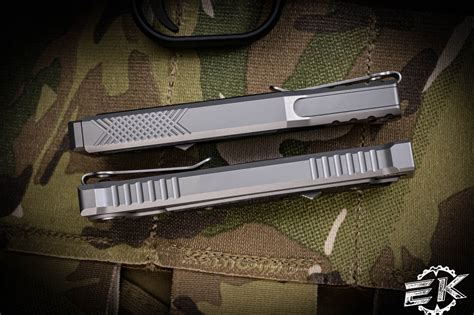 Reate EXO-M OTF Gravity Knife Titanium/Black Micarta 2.95" Tanto Edge SW