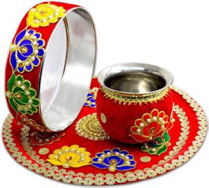 Popinjay traditional karwa chauth thali set Prayer Kit Price in India ...