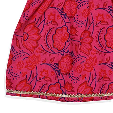 Buy MOMaa Kid Baby Girl's Pure Cotton Floral Printed Angrakha Kurta and ...
