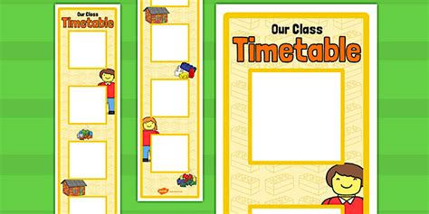 Building Brick Themed Vertical Visual Timetable Display