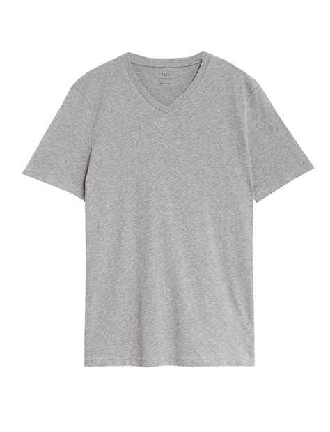 Buy Pure Cotton V-Neck T-Shirt at Marks & Spencer