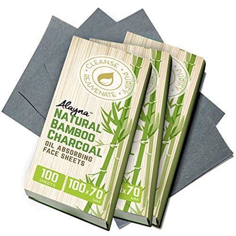 (3 PK) Oil Blotting Sheets- Natural Bamboo Charcoal Oil Absorbing ...