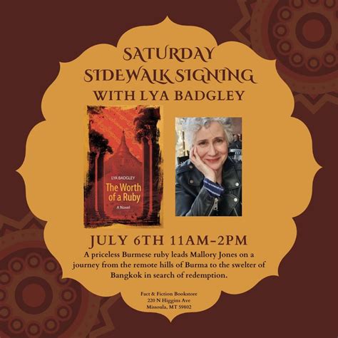 Saturday Sidewalk Signing with Lya Badgley, 220 N Higgins Ave, Missoula ...