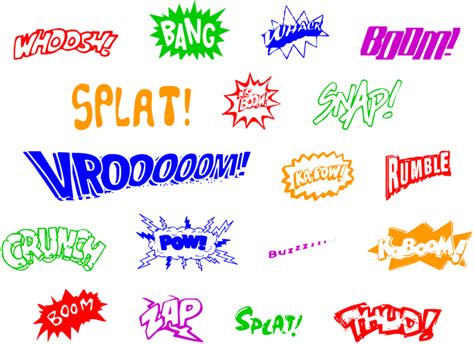 Lots of comic books use words to describe what sounds a superhero is making