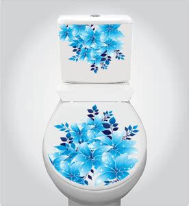 DivineDesigns 33 cm Purple Leaves and Flowers Toilet Seat Sticker ...