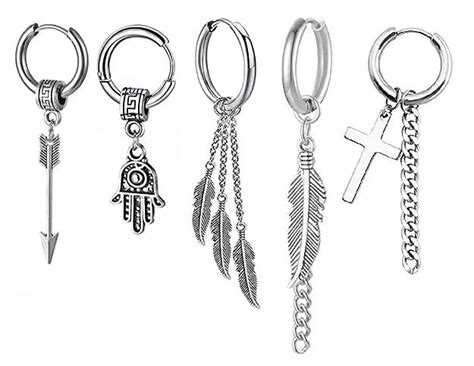 Buy Korean Style Admirable Chain Feather Drop Dangle Combo 5 Piece ...