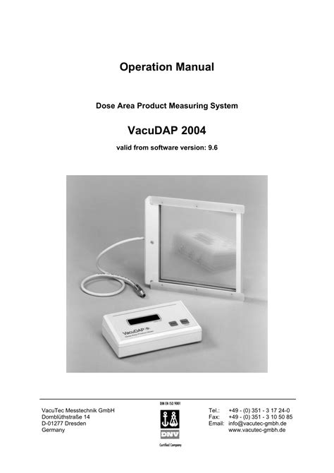 Operation Manual VacuDAP 2004 | Manualzz