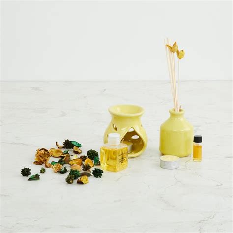 Buy Fiesta Yellow Ceramic Lemongrass Fragrance Combo Set from Home ...