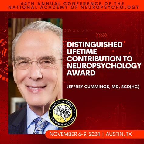 Congratulations to Jeffrey Cummings, MD, ScD(HC) 🌟 This year’s Distinguished Lifetime ...