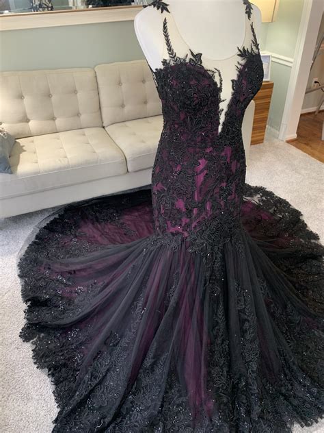 Custom Black and Purple Wedding Dress | Gothic Wedding Dress