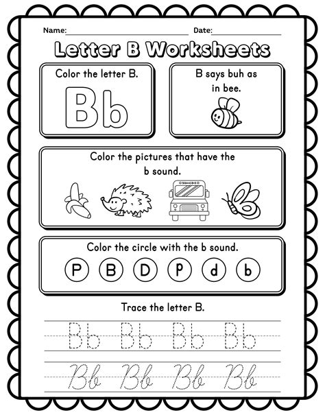 Letter B Worksheet For Preschool