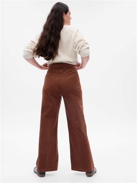 High Rise Corduroy Stride Wide-Leg Pants | Gap