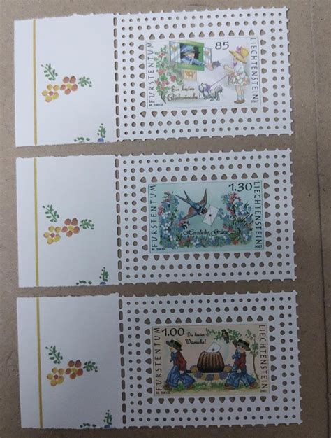 Liechtenstein beautiful set of 3 stamps with holes lazer cut. – Bharat ...