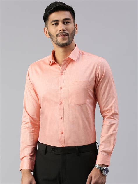 Men 100% Cotton Smart Fit Shirt Orange CL6 GD4