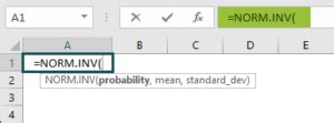 Image result for Norm Dist Norm Inv Formulas in Excel