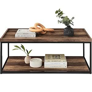 Best Choice Products 44in 2-Tier Rectangular Tray Top Coffee Table ...