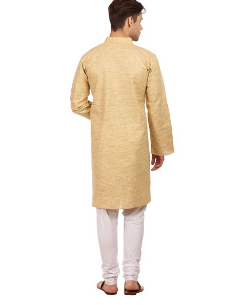 Buy Beige WINTAGE Heathered Long Kurta with Mandarin Collar | AJIO