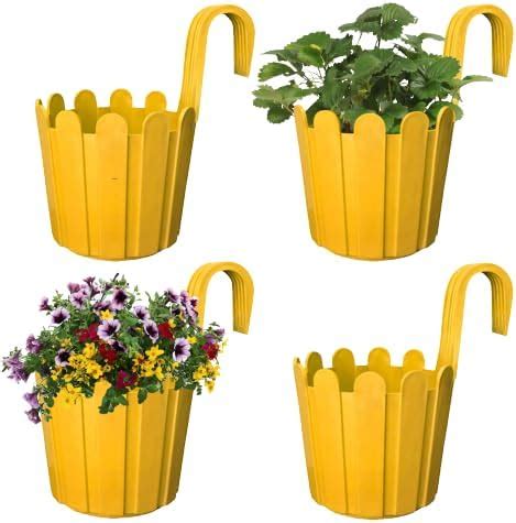 GREENRI Fence Hook 11 Inch Plastic Hanging Hook Planters, Heavy Duty ...