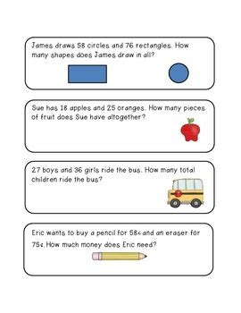 Image result for Maths Two-Digit Story Problems