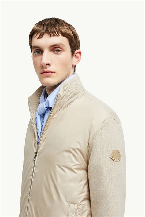 Light Beige Padded Wool & Cashmere Zip-Up Cardigan - Sweaters ...