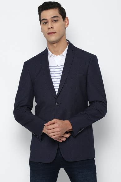 Buy Men Navy Slim Fit Check Casual Blazer Online - 669744 | Allen Solly