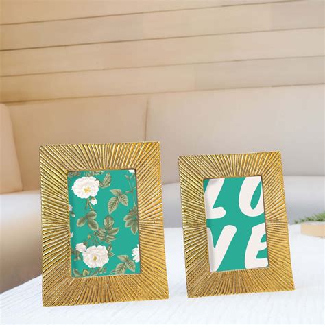 Sunburst Photo Frame, Gold, Set of 2 – Behoma