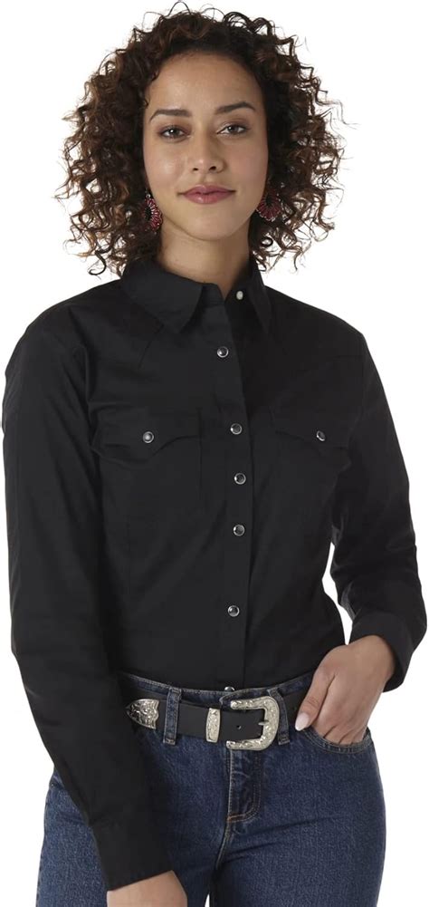 Buy Wrangler Women's Western Two Pocket Snap Shirt Online at Lowest ...