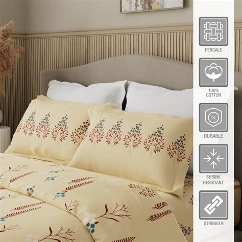 Buy BOUTIQUE LIVING Valatia Karigiri Cotton 200TC Floral Print 3Pcs ...
