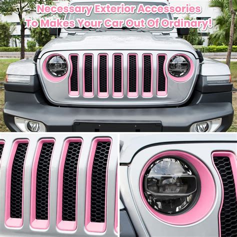 E-cowlboy Front Grille Mesh Inserts & Headlight Cover for Jeep India | Ubuy