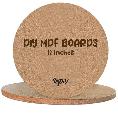 D4DIY Round MDF Cut-Outs, Pack of 2, 12 x 12 Inch, 3.3mm Thickness ...