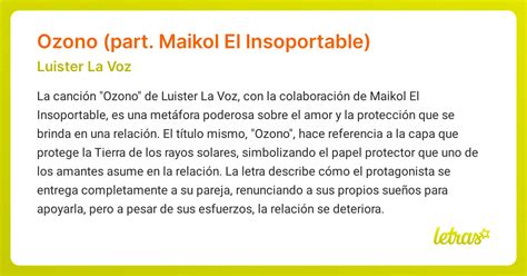 Significado de la canción Ozono (part. Maikol El Insoportable) (Luister ...