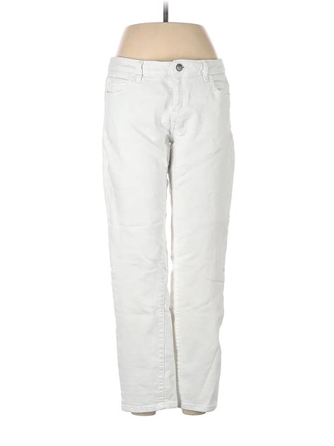 Simply Vera Vera Wang Solid White Ivory Jeans Size 8 - 60% off | ThredUp